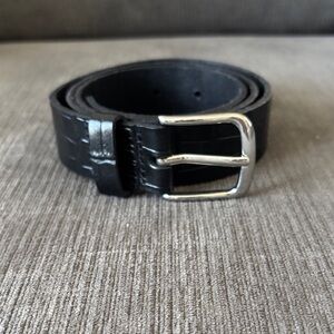 Jenni Kayne Black Leather Belt with Silver Buckle
